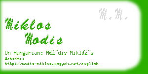 miklos modis business card